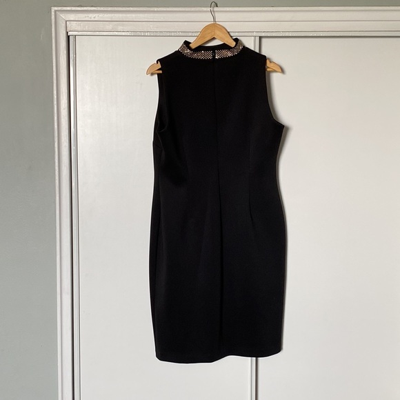 Calvin Klein black sheath dress with gold neck accent - Picture 4 of 4